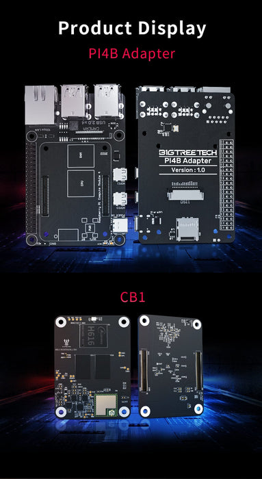 Big Tree Tech Motherboard BIGTREETECH PI4B Adapter V1.0 for CM4 or CB1, sambærilegt Raspberry PI