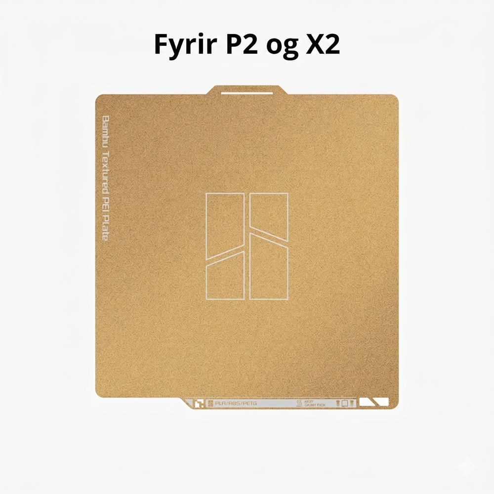 Bambu Lab Textured PEI prentplata fyrir P2 og X2