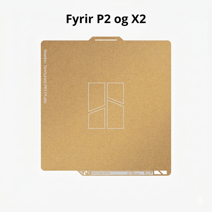 Bambu Lab Textured PEI prentplata fyrir P2 og X2