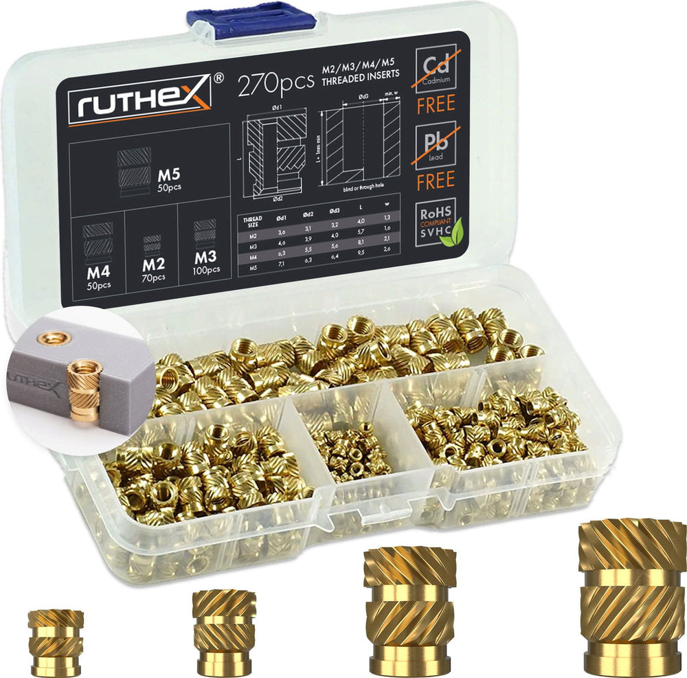 Ruthex M2,M3,M4,M5 hita innsetninga box - 270stk