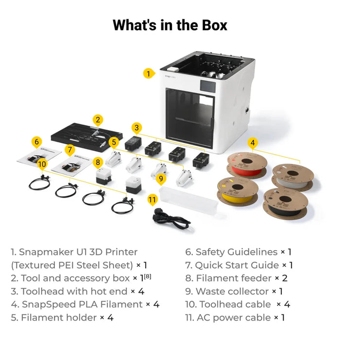Snapmaker U1 - 270x270x270mm - Forpöntun frá Snapmaker