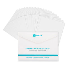 LOKLiK Mattir vinyl límmiðar fyrir blekprentara A4 - 20 stykki