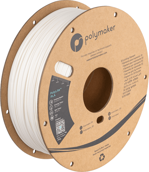 Polymaker PLA - Glans Hvítur PolyLite PLA 1kg