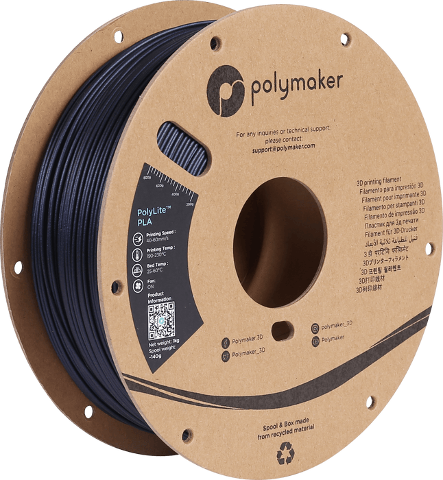 Polymaker PLA - Glans Sparkle Dark Blue PolyLite PLA 1kg