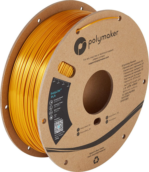 Polymaker PLA - Glans Silk Gold PolyLite PLA 1kg