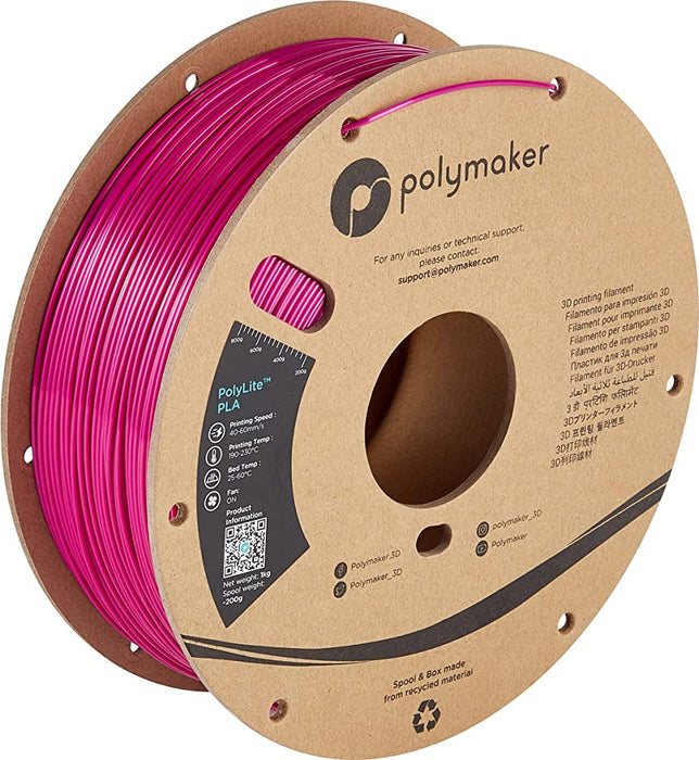 Polymaker PLA - Glans Silk Magenta PolyLite PLA 1kg