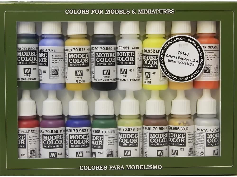 Akrýl módel litir - Basic U.S.A. litir - 16 x 17ml